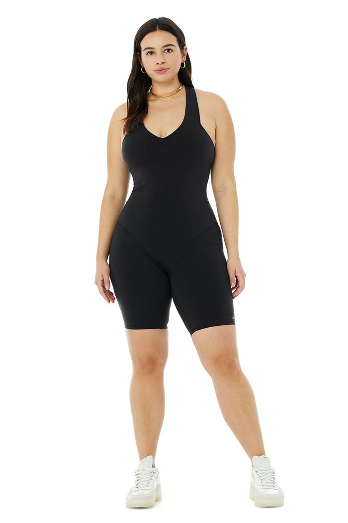 Bodysuit Alo Yoga Airbrush Real Onesie Mujer Negros | 275094MPV