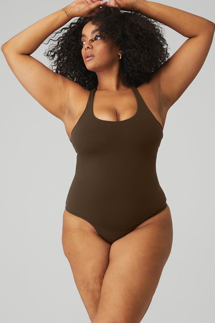 Bodysuit Alo Yoga Sleek Back Mujer Negros | 149786EHW