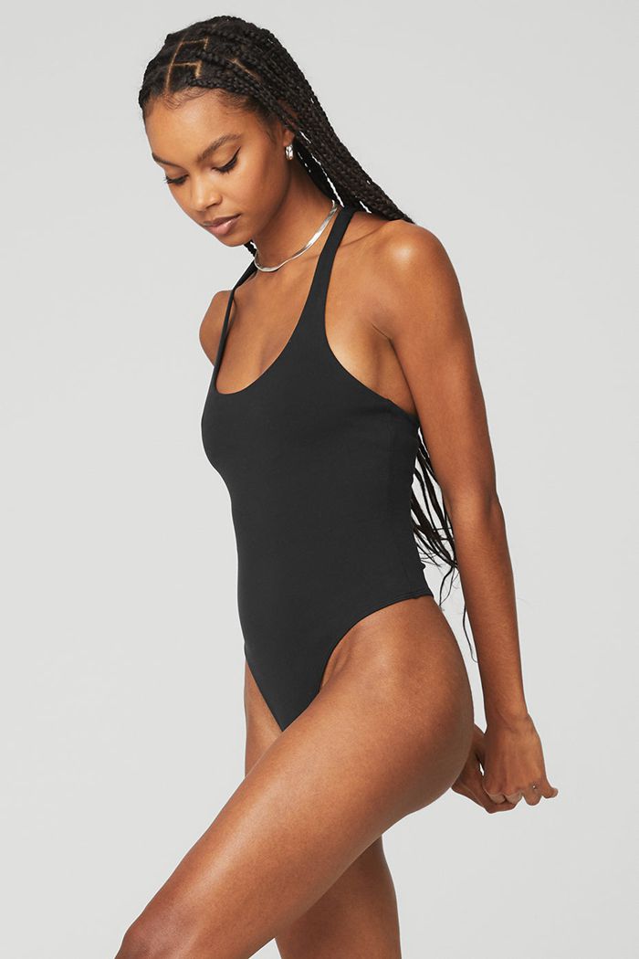 Bodysuit Alo Yoga Sleek Back Mujer Negros | 186043MJD