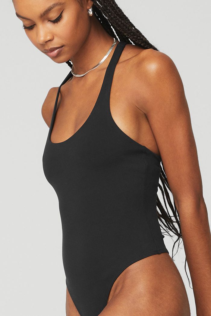 Bodysuit Alo Yoga Sleek Back Mujer Negros | 186043MJD