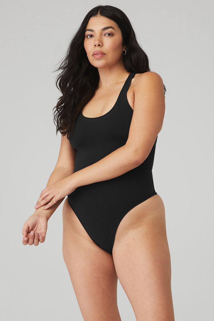 Bodysuit Alo Yoga Sleek Back Mujer Negros | 186043MJD