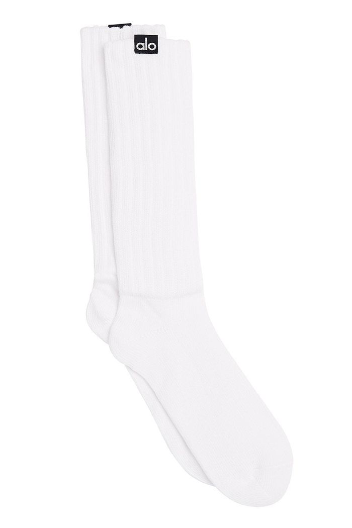 Calcetines Alo Yoga Scrunch Mujer Blancos | 617048PIW