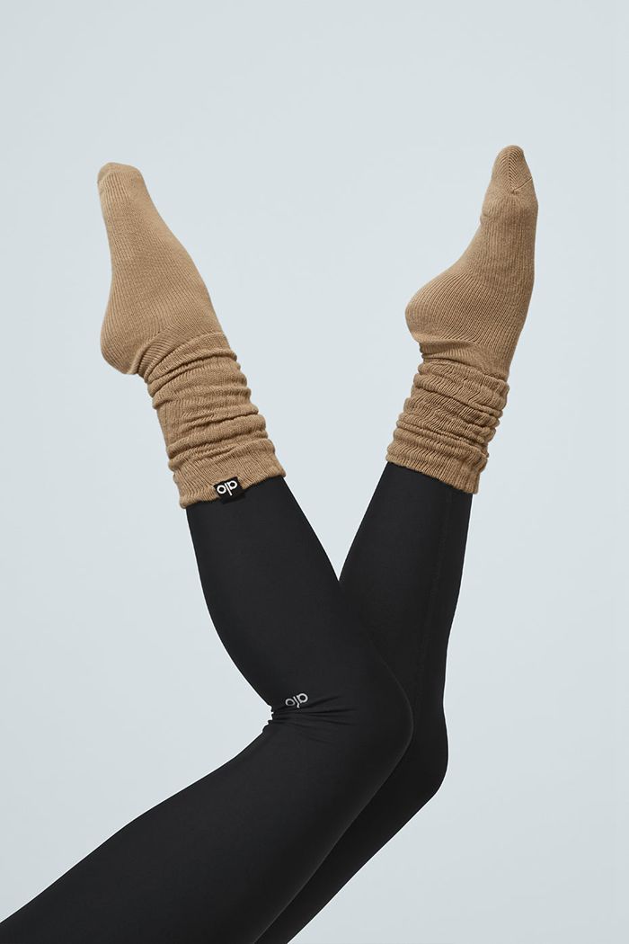 Calcetines Alo Yoga Scrunch Mujer Marrom | 956728PKO