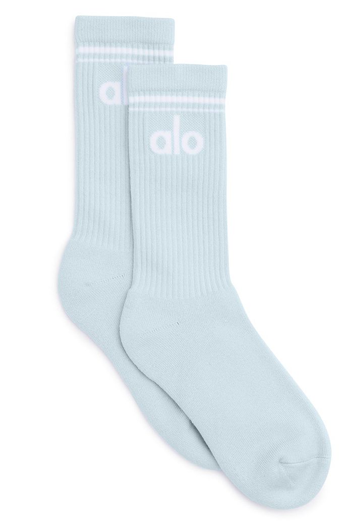 Calcetines Alo Yoga Throwback Hombre Azules Blancos | 108793PLF