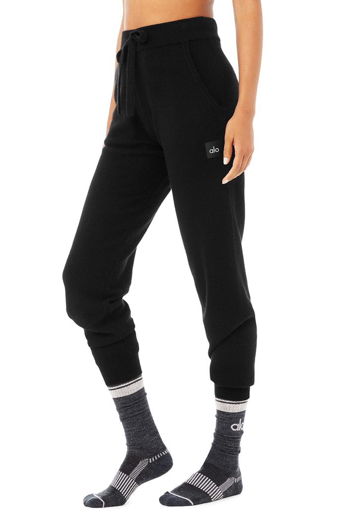 Calcetines Alo Yoga Wool-Tech Crew Mujer Grises Oscuro | 018239DIV