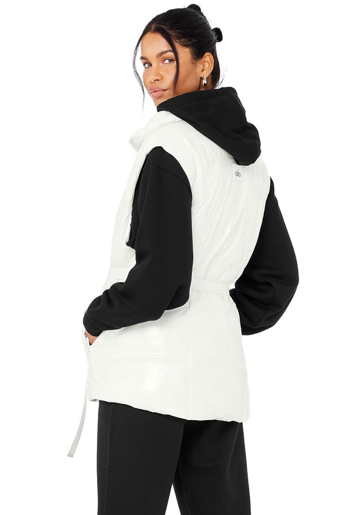 Chalecos Alo Yoga Stunner Puffer Mujer Blancos | 528431KFE