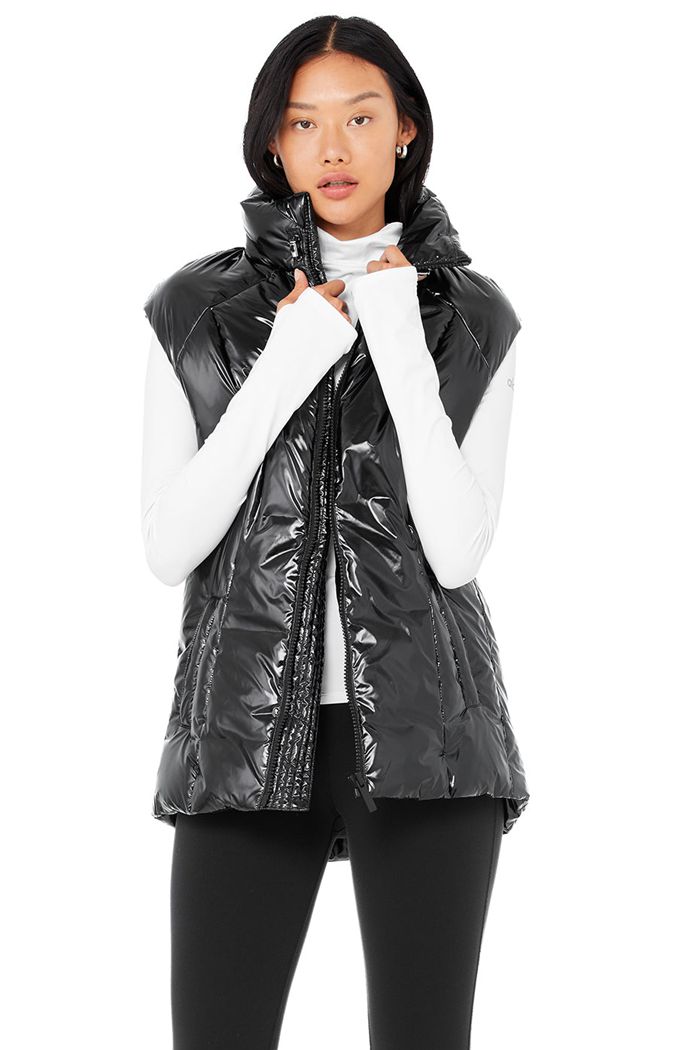 Chalecos Alo Yoga Stunner Puffer Mujer Negros | 670148SUI