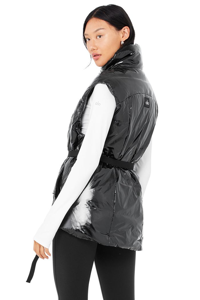 Chalecos Alo Yoga Stunner Puffer Mujer Negros | 670148SUI