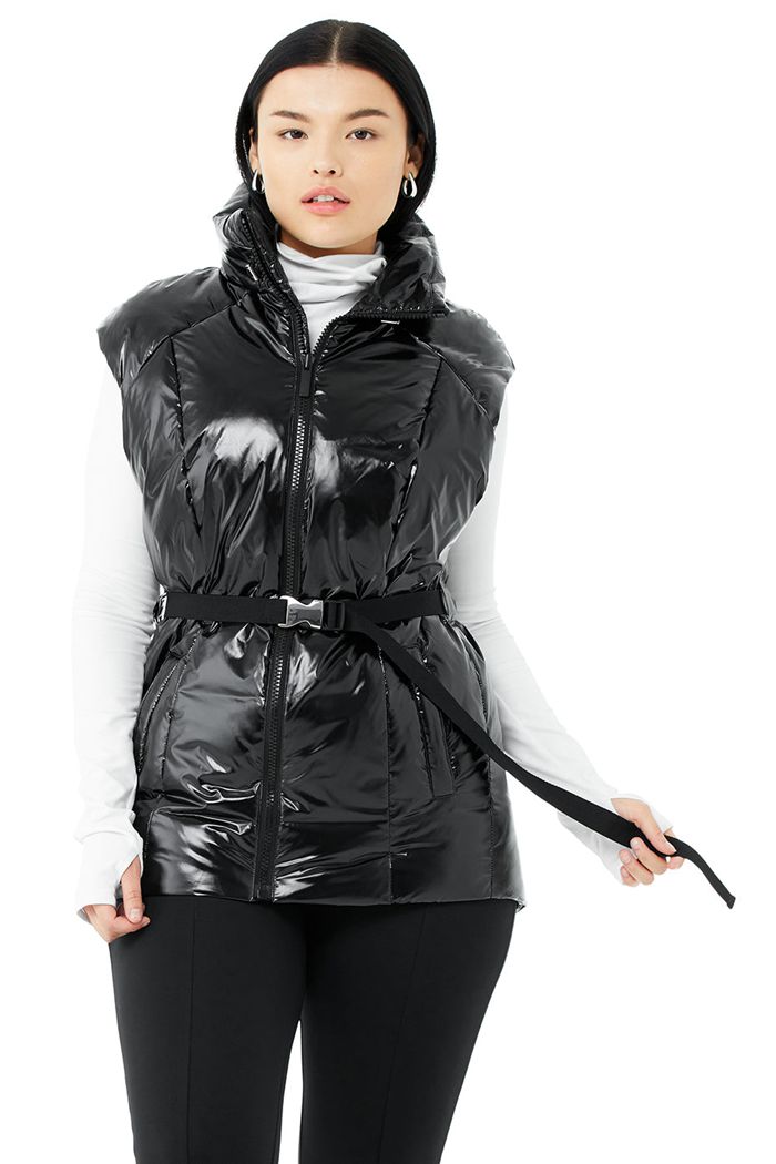 Chalecos Alo Yoga Stunner Puffer Mujer Negros | 670148SUI