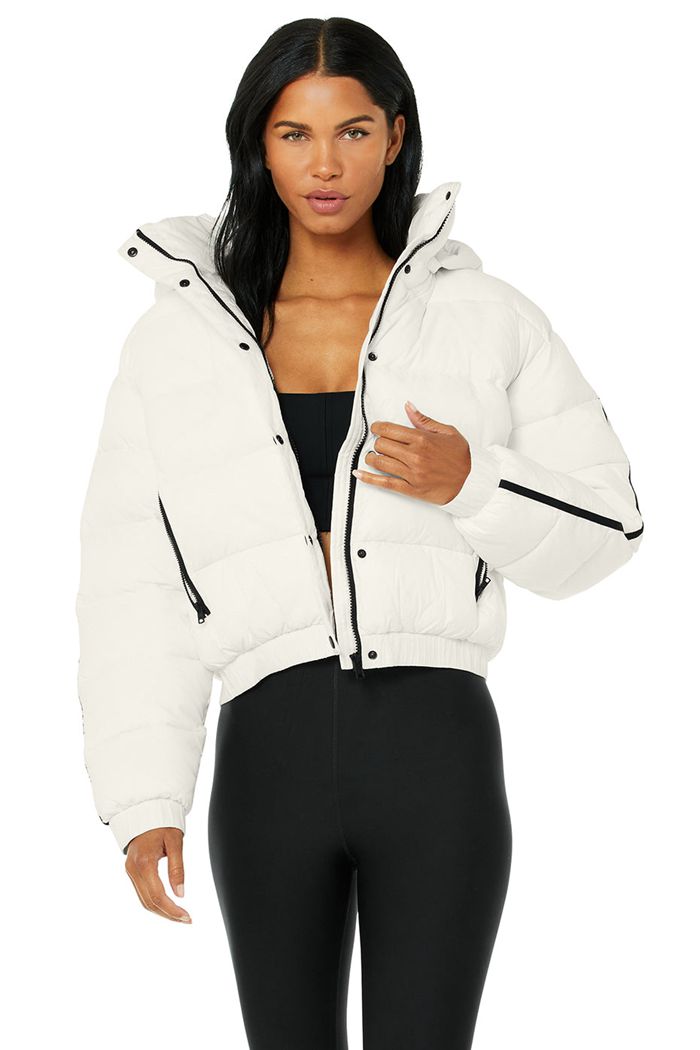 Chaquetas Alo Yoga Aspen Love Puffer Mujer Blancos | 024135FHC