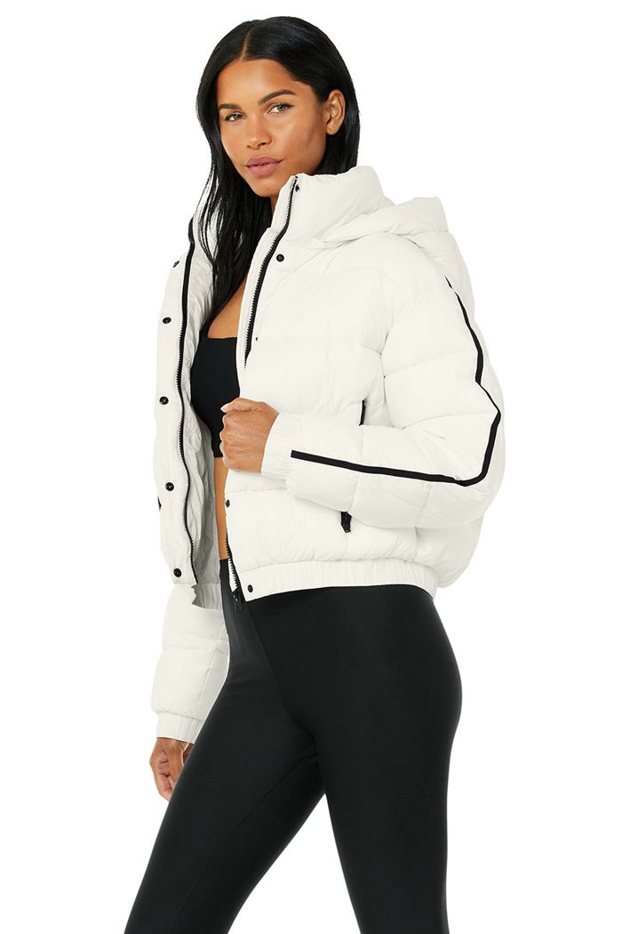 Chaquetas Alo Yoga Aspen Love Puffer Mujer Blancos | 024135FHC