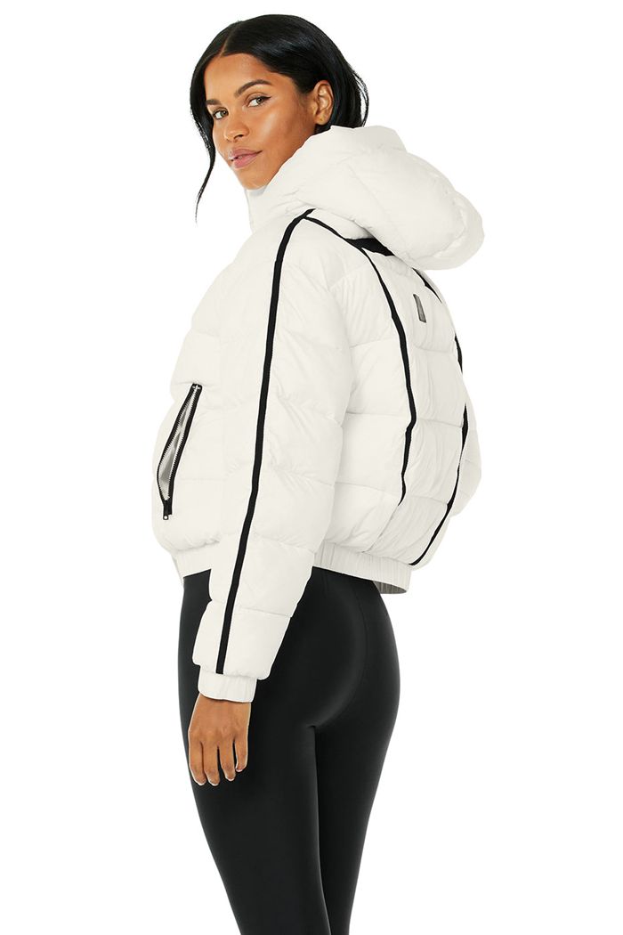 Chaquetas Alo Yoga Aspen Love Puffer Mujer Blancos | 024135FHC