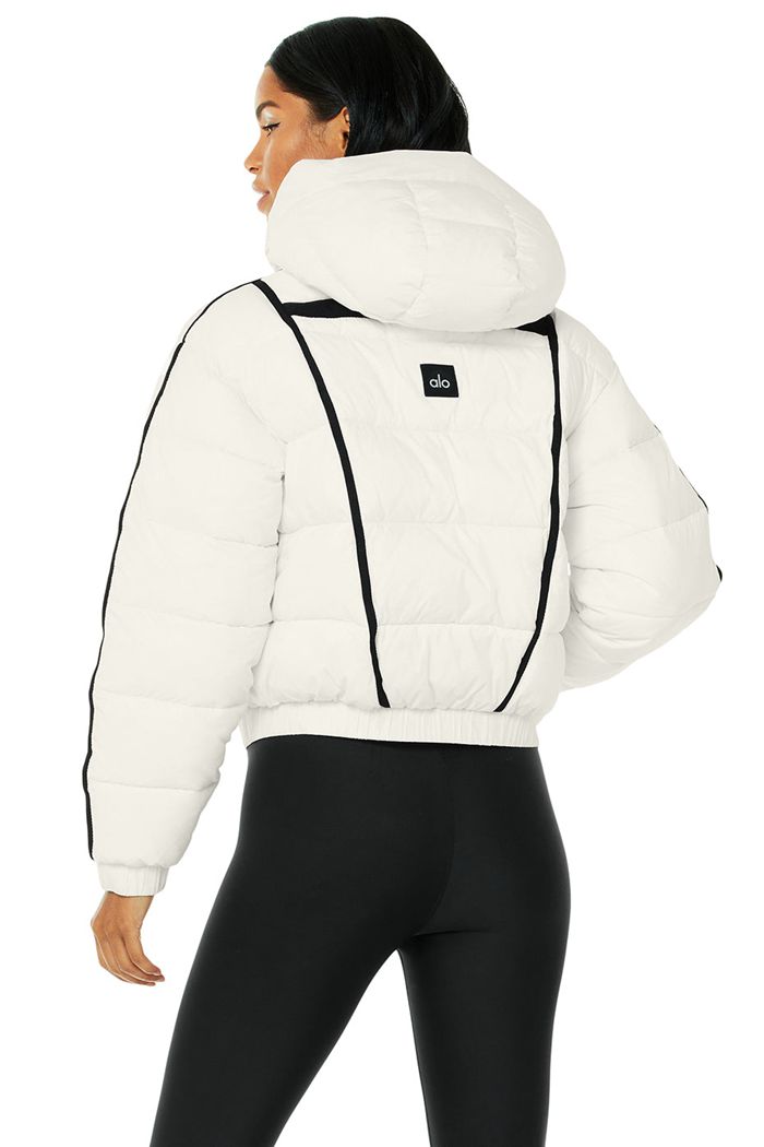 Chaquetas Alo Yoga Aspen Love Puffer Mujer Blancos | 024135FHC