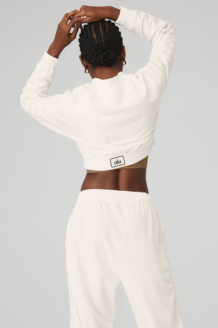 Chaquetas Alo Yoga Cropped Prizewinner Mujer Blancos | 140265WCY