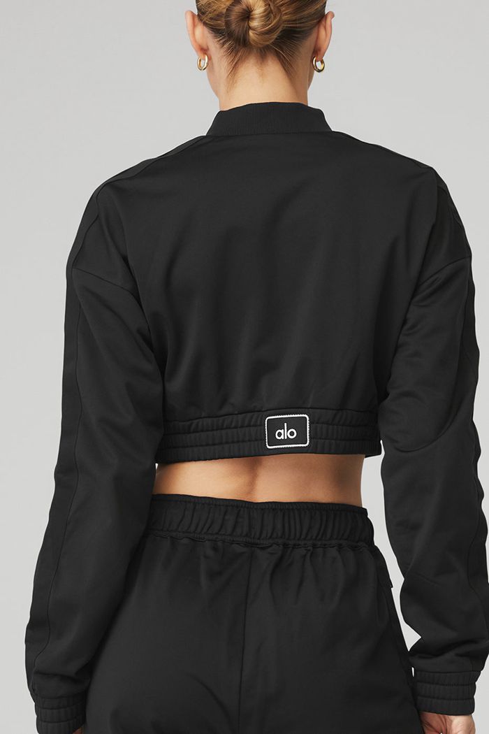 Chaquetas Alo Yoga Cropped Prizewinner Mujer Negros | 463581LXC