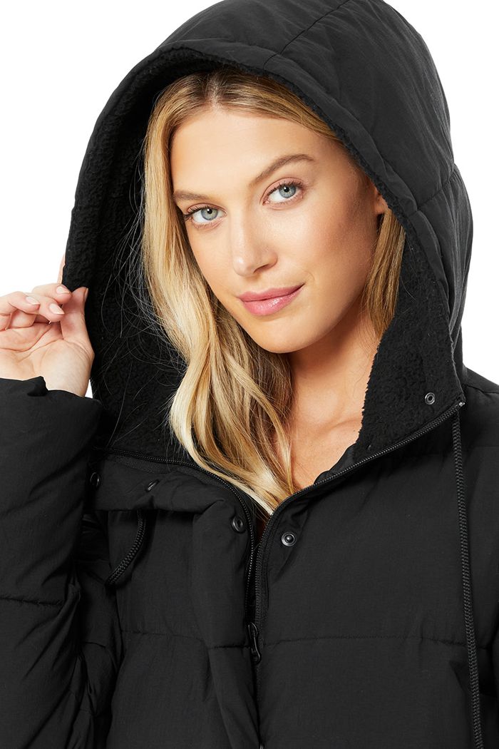 Chaquetas Alo Yoga Cypress Puffer Mujer Negros | 429087TWY