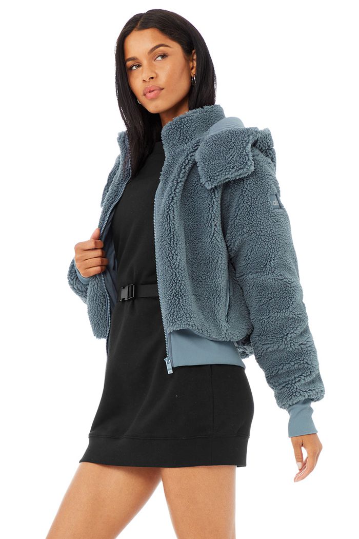 Chaquetas Alo Yoga Foxy Sherpa Mujer Grises | 601978FQM