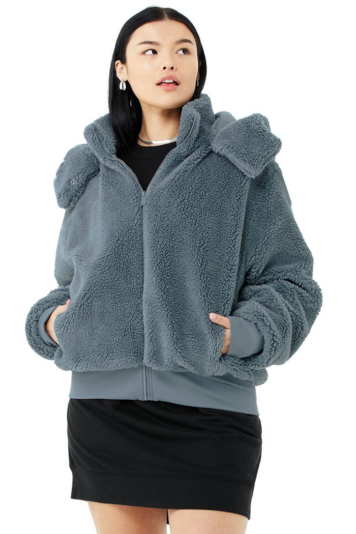 Chaquetas Alo Yoga Foxy Sherpa Mujer Grises | 601978FQM