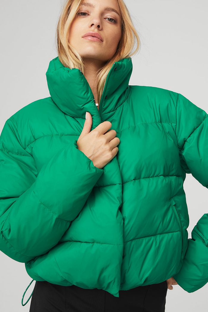 Chaquetas Alo Yoga Gold Rush Puffer Mujer Verdes Turquesa | 418293GAK