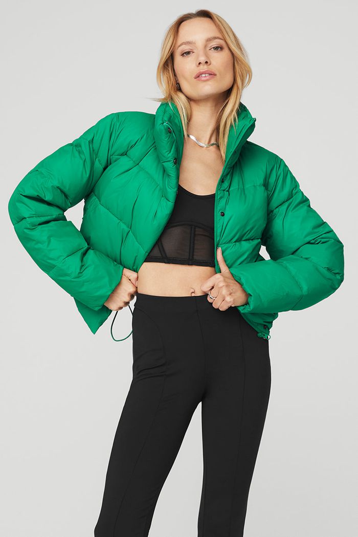 Chaquetas Alo Yoga Gold Rush Puffer Mujer Verdes Turquesa | 418293GAK