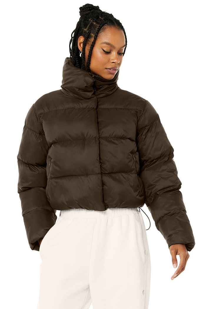 Chaquetas Alo Yoga Gold Rush Puffer Mujer Negros | 968402PRB