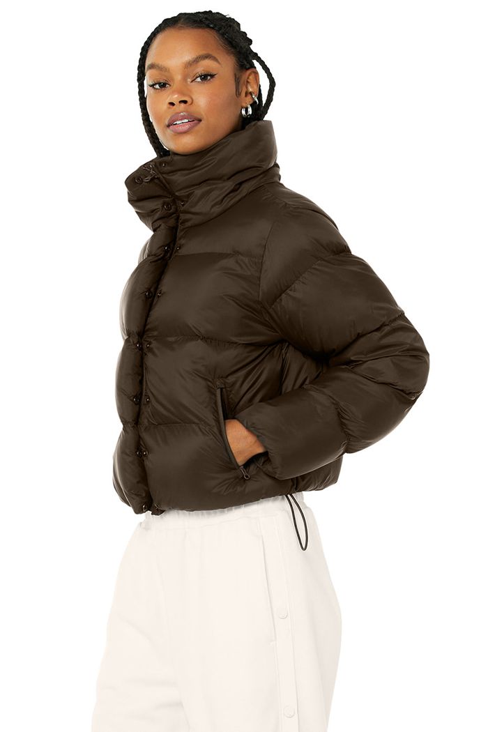 Chaquetas Alo Yoga Gold Rush Puffer Mujer Negros | 968402PRB