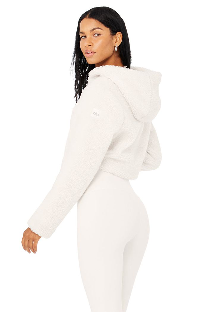 Chaquetas Alo Yoga LA Sherpa Mujer Blancos | 278604PCK