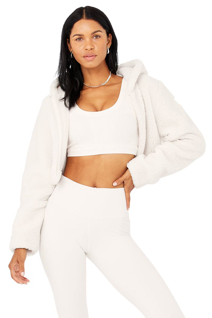 Chaquetas Alo Yoga LA Sherpa Mujer Blancos | 278604PCK