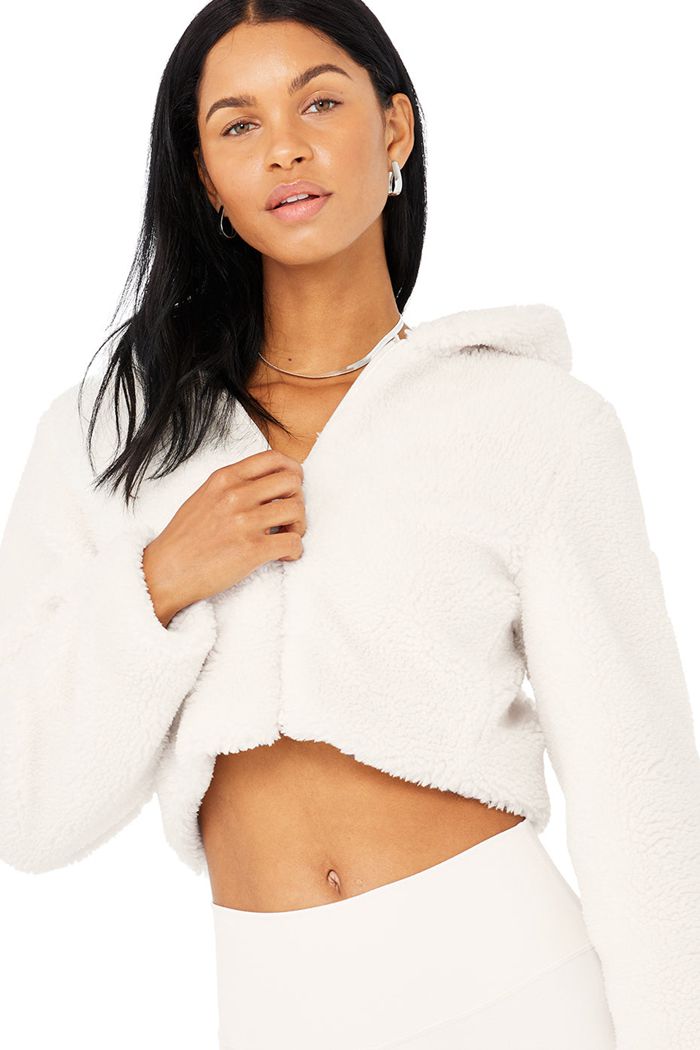 Chaquetas Alo Yoga LA Sherpa Mujer Blancos | 278604PCK