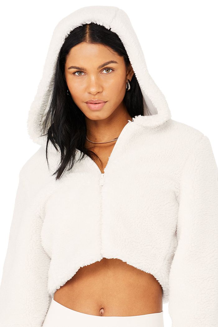 Chaquetas Alo Yoga LA Sherpa Mujer Blancos | 278604PCK