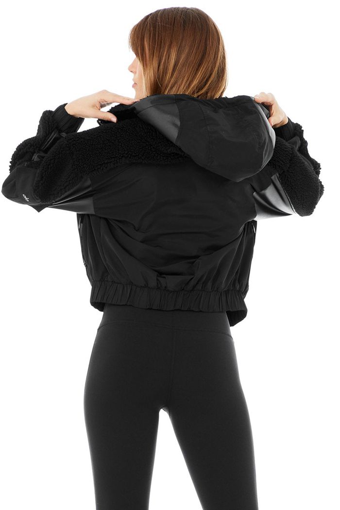 Chaquetas Alo Yoga Sherpa Utility Gear Mujer Negros | 512746YWG