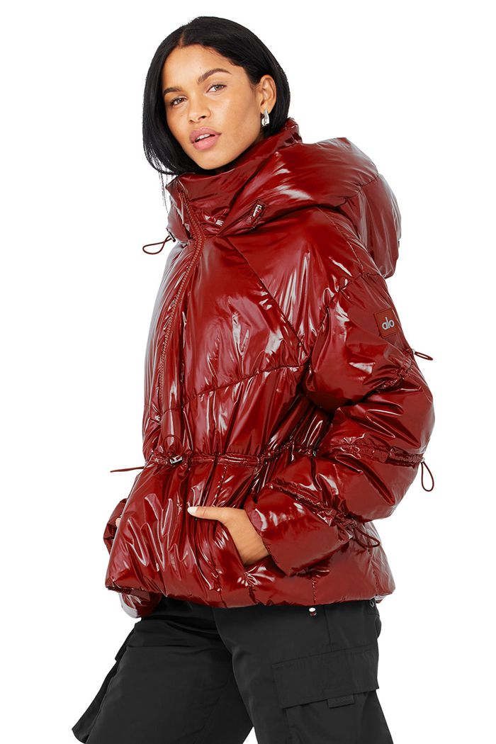 Chaquetas Alo Yoga Stunner Puffer Mujer Rojos | 018326NSP