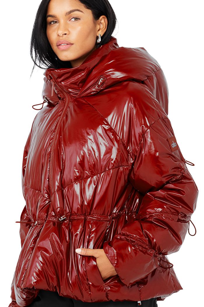 Chaquetas Alo Yoga Stunner Puffer Mujer Rojos | 018326NSP