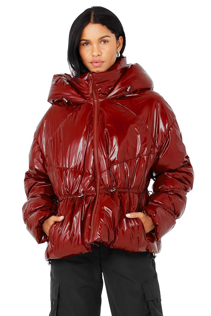 Chaquetas Alo Yoga Stunner Puffer Mujer Rojos | 018326NSP