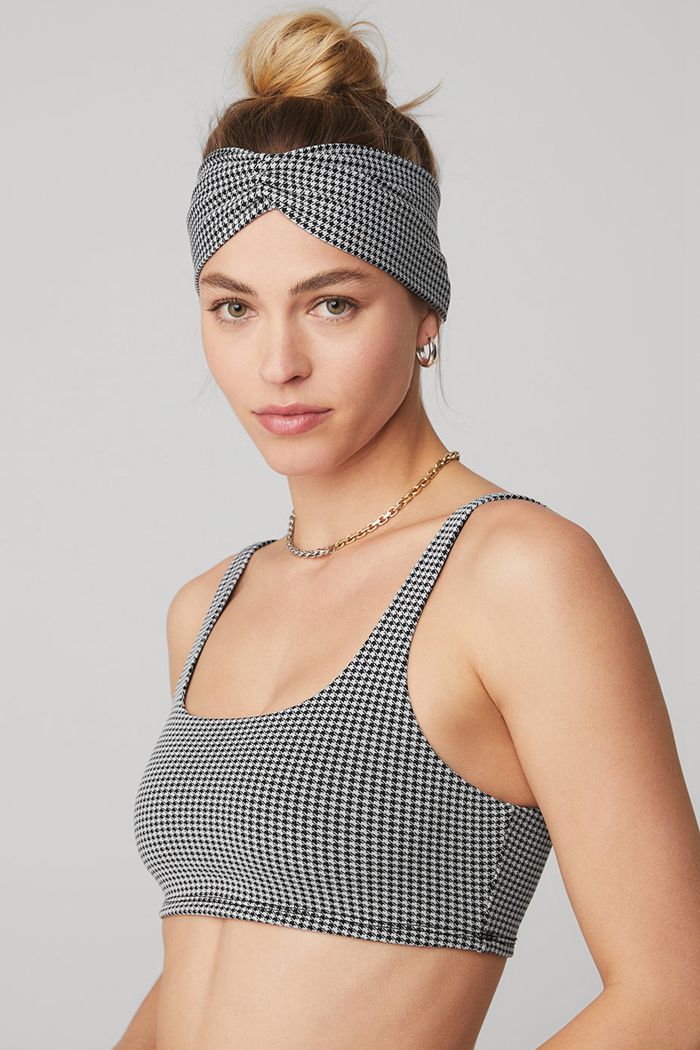 Diademas Alo Yoga Houndstooth Mujer Blancos | 250196SGO