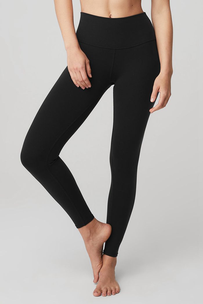 Leggins Alo Yoga 7/8 High-Cintura Airbrush Mujer Negros | 364570UMW