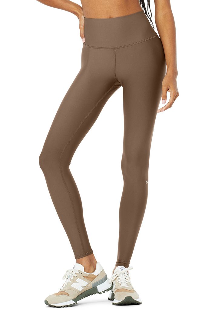 Leggins Alo Yoga 7/8 High-Cintura Airlift Mujer Marrom | 865092SGK