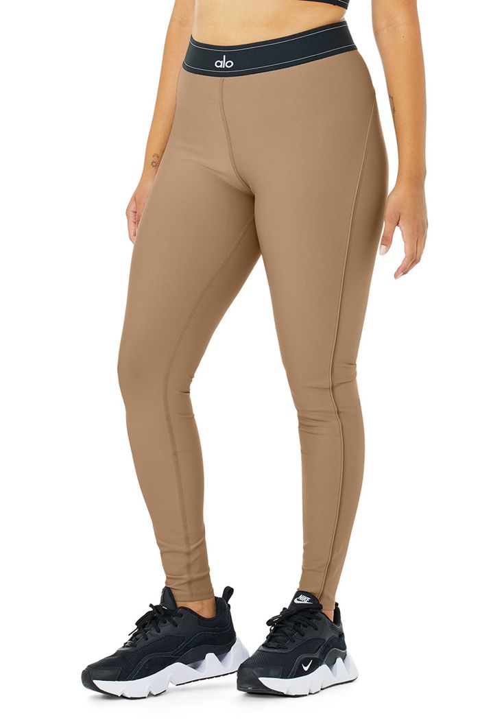 Leggins Alo Yoga Airlift High-Cintura Suit Up Mujer Marrom | 813259CBY