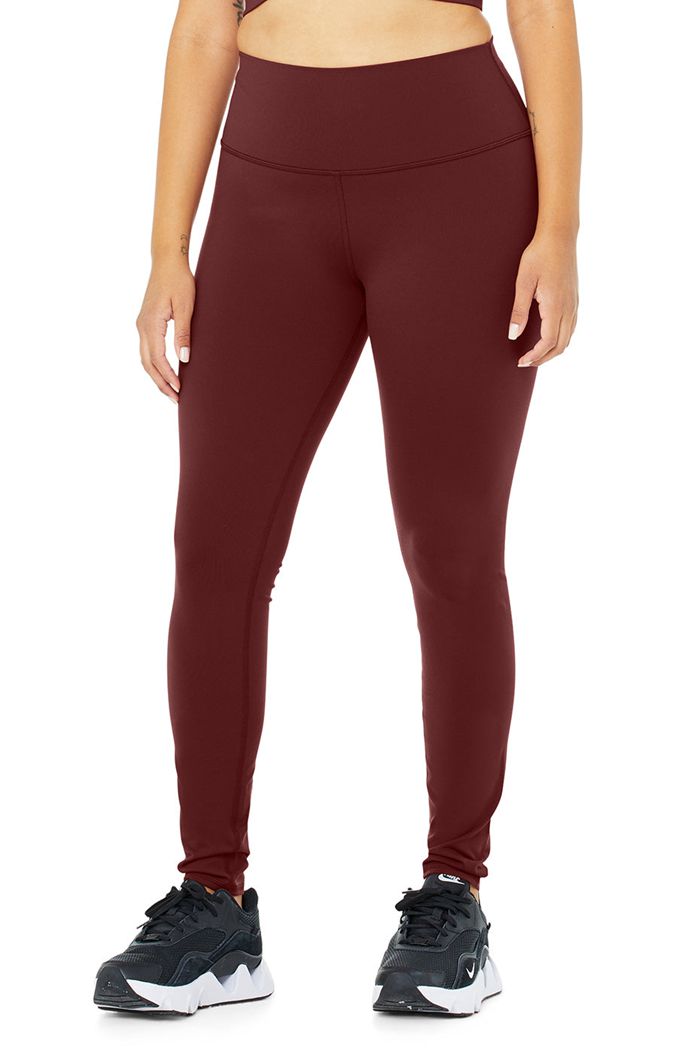 Leggins Alo Yoga High-Cintura Airbrush Mujer Rojos | 301285IZF