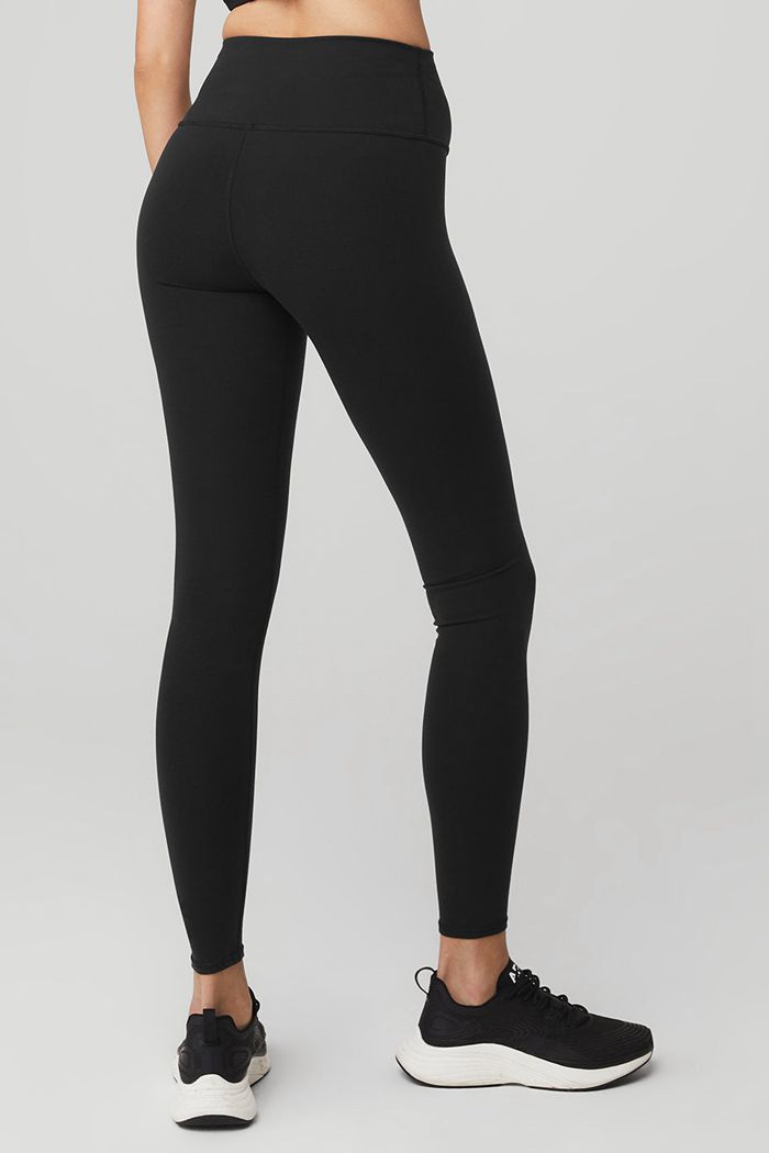 Leggins Alo Yoga High-Cintura Airbrush Mujer Negros | 584071EGO