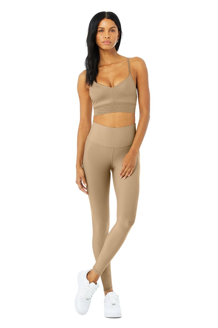 Leggins Alo Yoga High-Cintura Airlift Mujer Marrom | 328415IOR