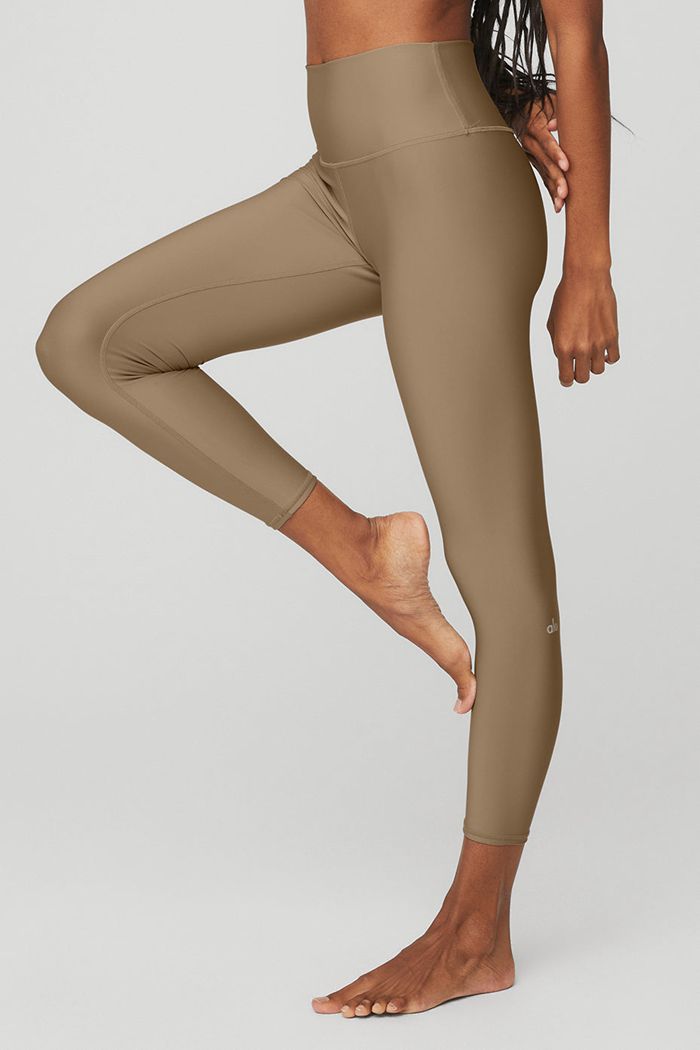 Leggins Alo Yoga High-Cintura Airlift Mujer Marrom | 728390PMG