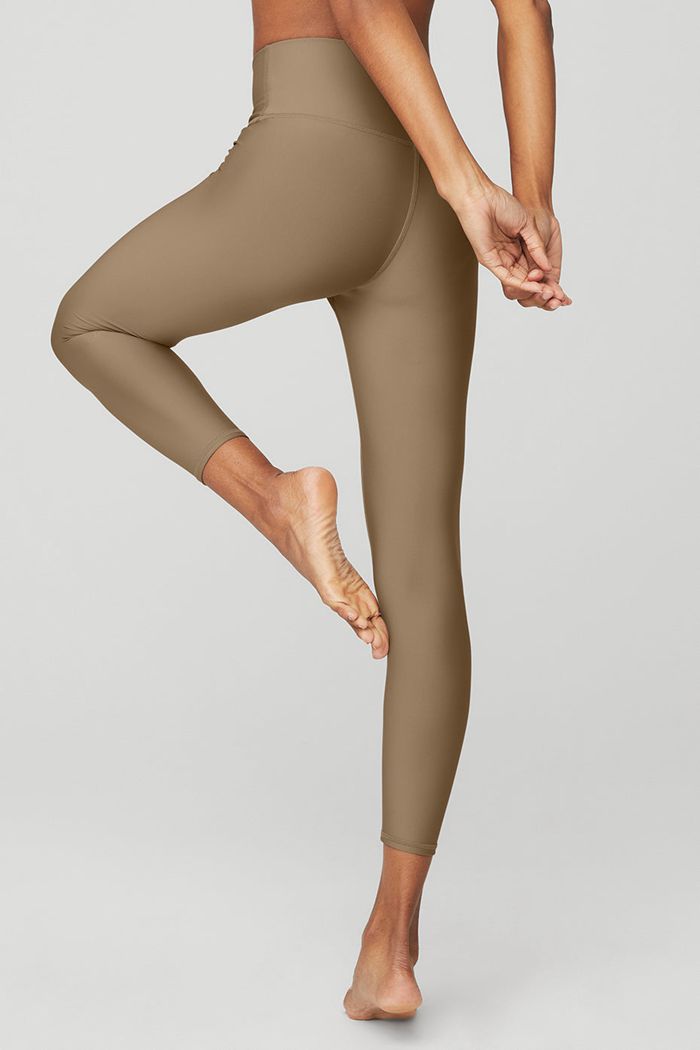 Leggins Alo Yoga High-Cintura Airlift Mujer Marrom | 728390PMG