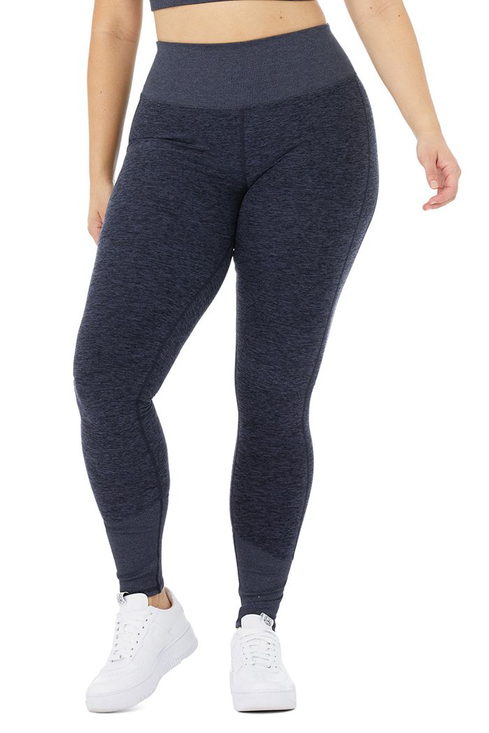 Leggins Alo Yoga High-Cintura Alosoft Lounge Mujer Azul Marino | 943701DCI