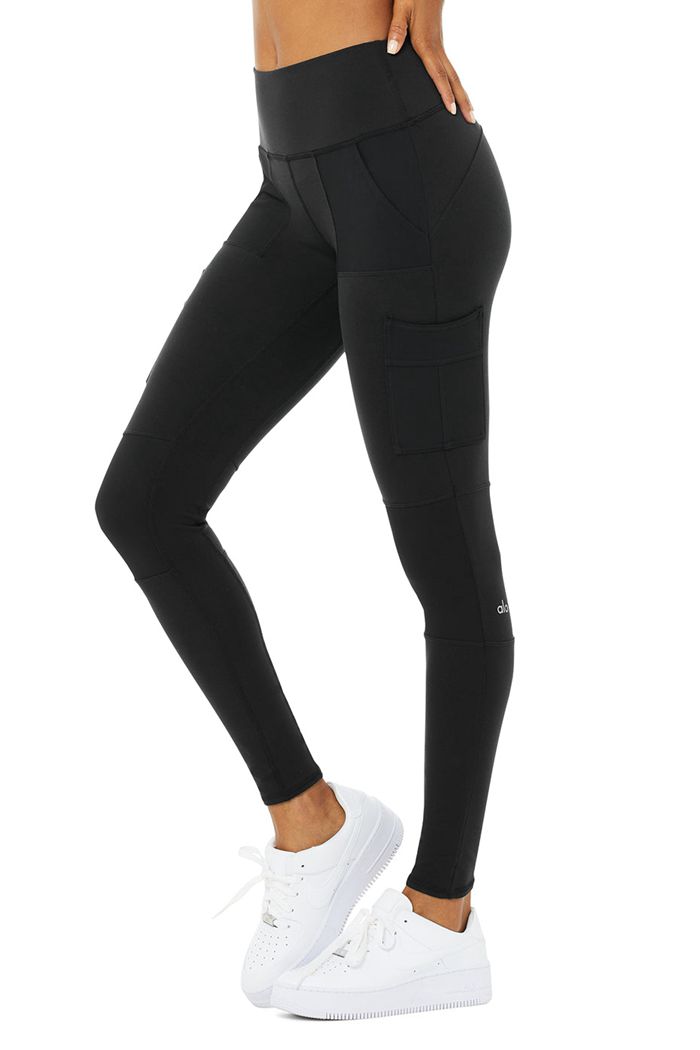 Leggins Alo Yoga High-Cintura Cargo Mujer Negros | 564381FLN