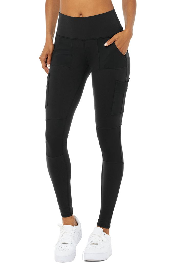 Leggins Alo Yoga High-Cintura Cargo Mujer Negros | 564381FLN