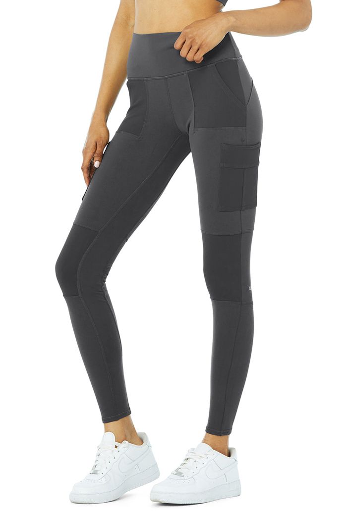 Leggins Alo Yoga High-Cintura Cargo Mujer Grises Oscuro | 831406PTA