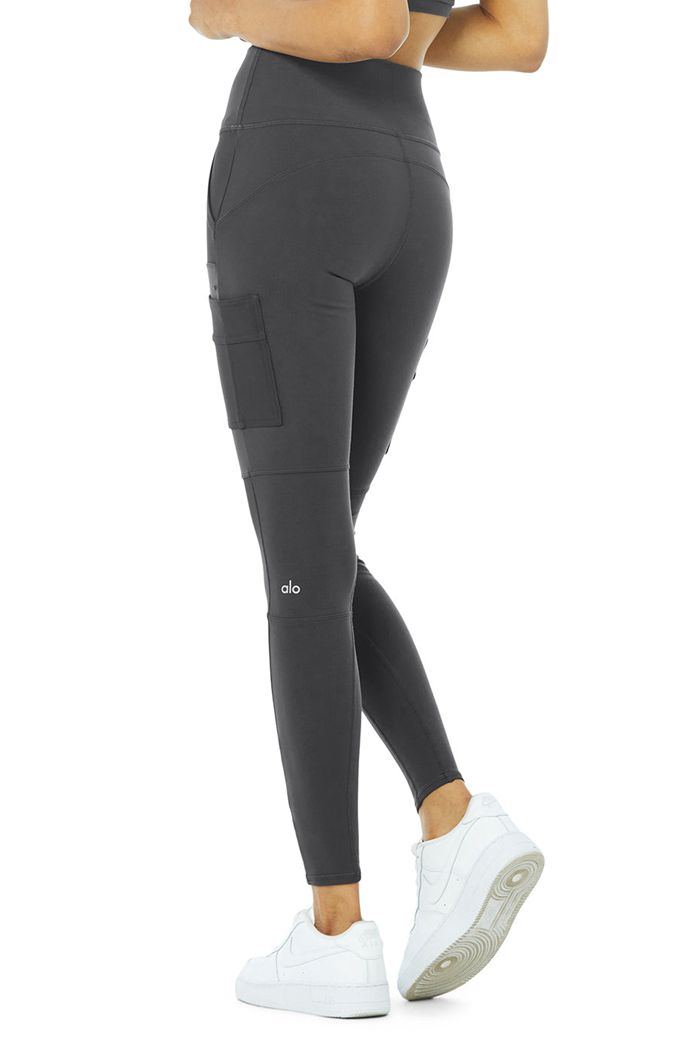 Leggins Alo Yoga High-Cintura Cargo Mujer Grises Oscuro | 831406PTA