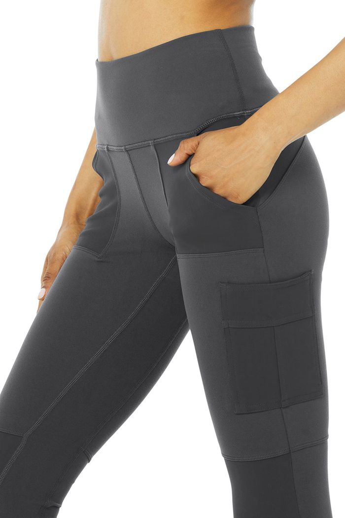 Leggins Alo Yoga High-Cintura Cargo Mujer Grises Oscuro | 831406PTA