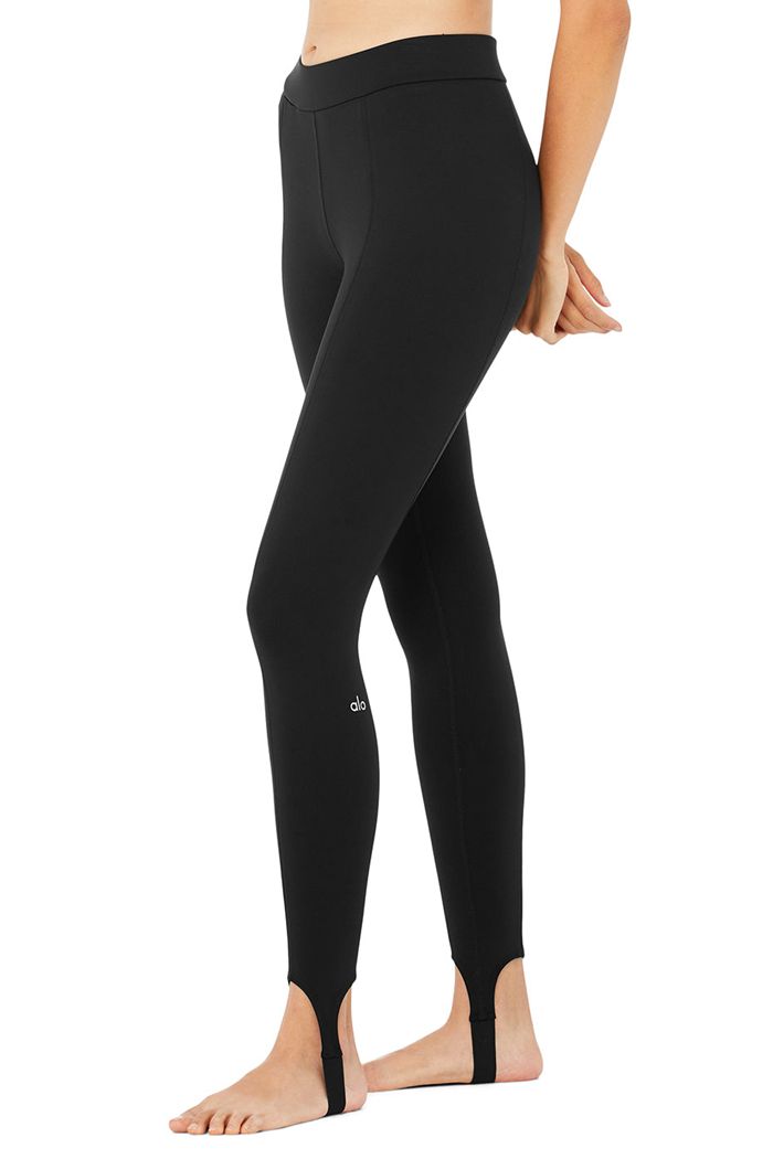 Leggins Alo Yoga High-Cintura Classic Stirrup Mujer Negros | 482619WVA